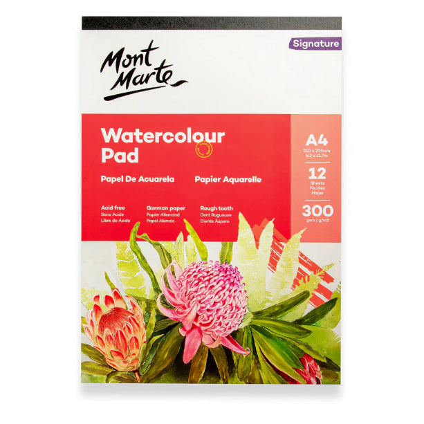 Mont Marte Watercolour Paper Pad 300gsm 12 sheets cold pressed
