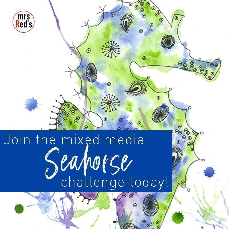 Mixed Media Seahorse Challenge