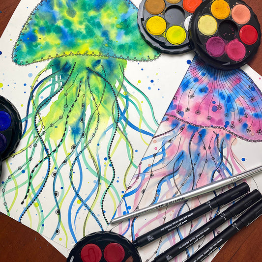 January 24 | Untangle with Watercolour | Paint n Sip | Doodling