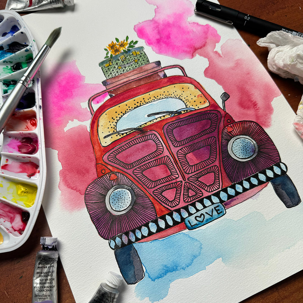 February 24 | Untangle with Watercolour | Paint n Sip | Doodling
