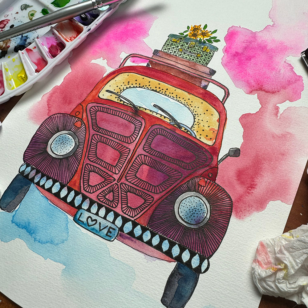 February 24 | Untangle with Watercolour | Paint n Sip | Doodling
