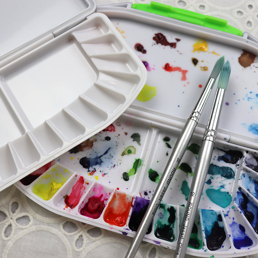 Folding palette with clip | Watercolour | Gouache | Travel palette