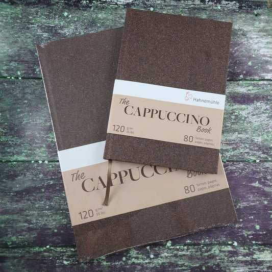 Cappuccino sketchbook for drawing in. Paper is coffee coloured.