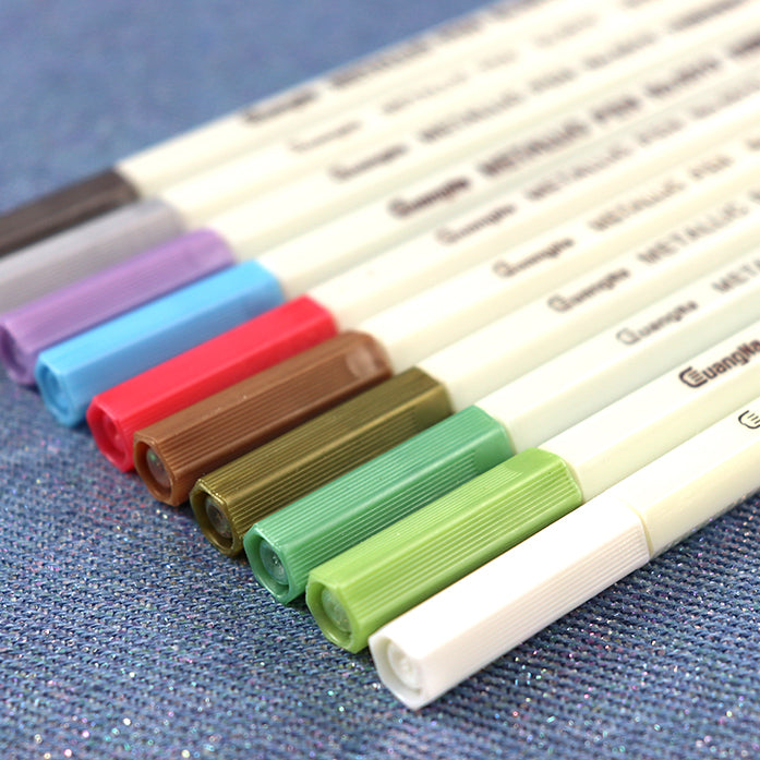 Metallic marker pens for bullet journals
