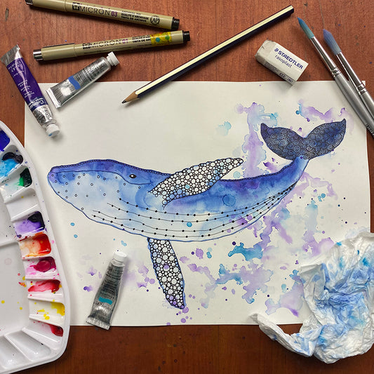 August 23 | Untangle with Watercolour | Paint n Sip | Doodling