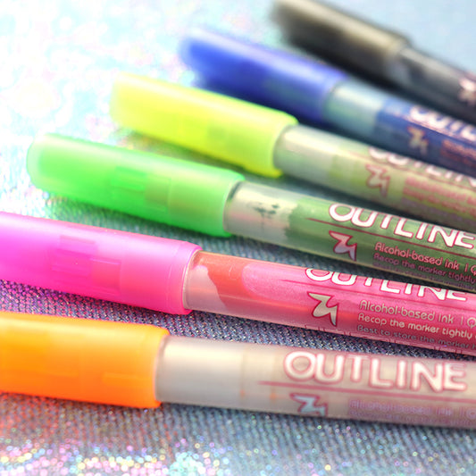 Metallic outline marker pens