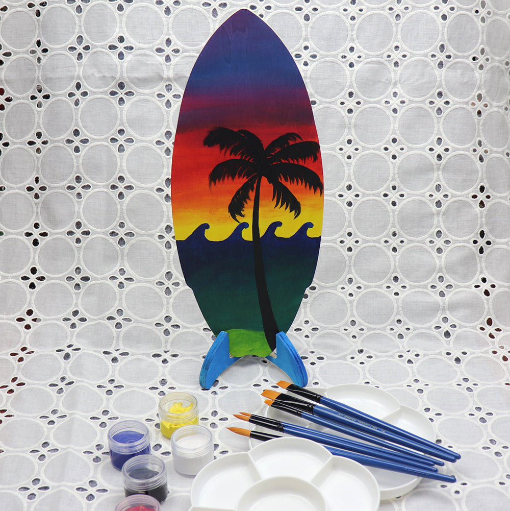 DIY timber surfboard, stand and paint kit | Kids art project